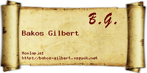 Bakos Gilbert névjegykártya